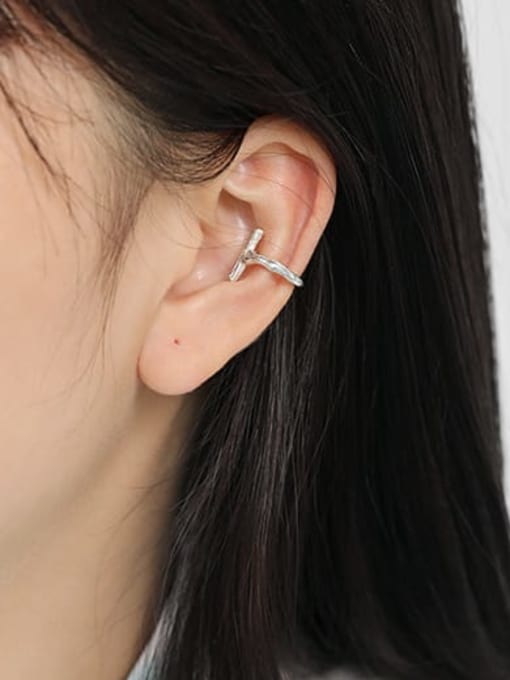 DAKA 925 Sterling Silver Cross Minimalist Stud Earring[Single] 2